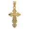 14K Two Tone Gold Small Narrow Cross Crucifix Pendant Charm Jewelry 31 x 14 mm